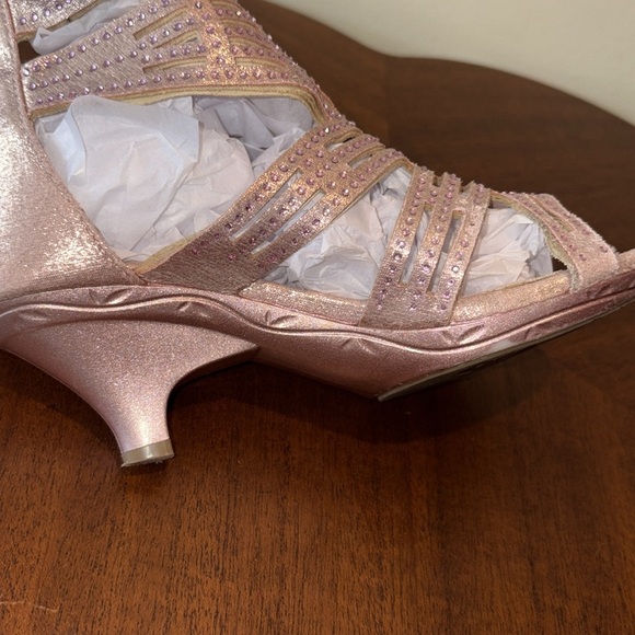 Dream Pairs   Big kids/small women sparkle strappy dress shoes comfy stable Sz 5 - Picture 11 of 16